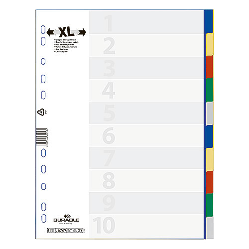 Plastregister Durable XL 1-10