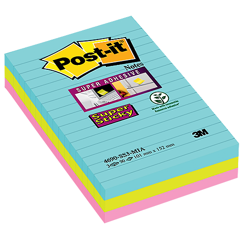 Post-it XL-Notes Miami 101x152 mm 3/fp