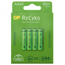 Laddningsbara batterier GP ReCyko AAA 4/fp