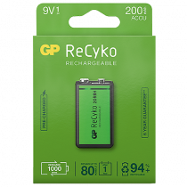 Laddningsbara batterier GP ReCyko 9 volt