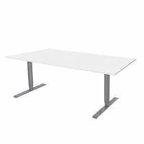 Sitt/ståbord manuellt 2-pelar 180x80 cm vit