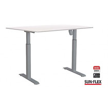 Sitt/ståbord Sun-Flex Easydesk Adapt II 140x80 cm aluminium/vit