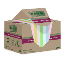 Post-It Super Recycled 76x76 mm blandade färger 12/fp