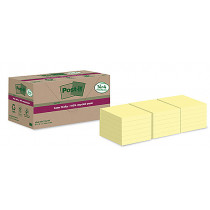 Post-it 100% Recycled 76x76 mm gul 18/fp