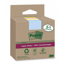 Post-It Super Recycled 76x76 mm 3 + 1 block