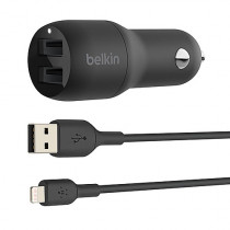 Billaddare Belkin 24W + lightningkabel
