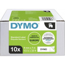 Märktejp Dymo D1 svart/vit 9mmx7m 10-pack