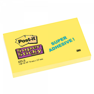 Post-it Super Sticky Notes Yellow 76x127 mm 12/fp