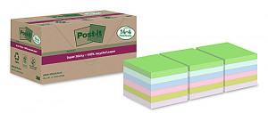 Post-it 100% Recycled 76x76 mm blandade färger 18/fp