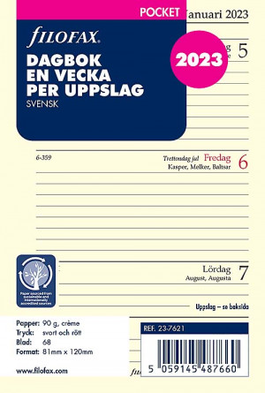Filofax Dagbok Pocket 2023 1 vecka/uppslag